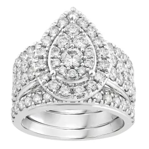 10ct White Gold Luminesce Lab Grown 3 Carats Diamond Rings Set Shiels