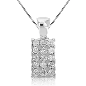 1/2 cttw Diamond Pendant Necklace 14K White Gold with Chain Emerald Shape