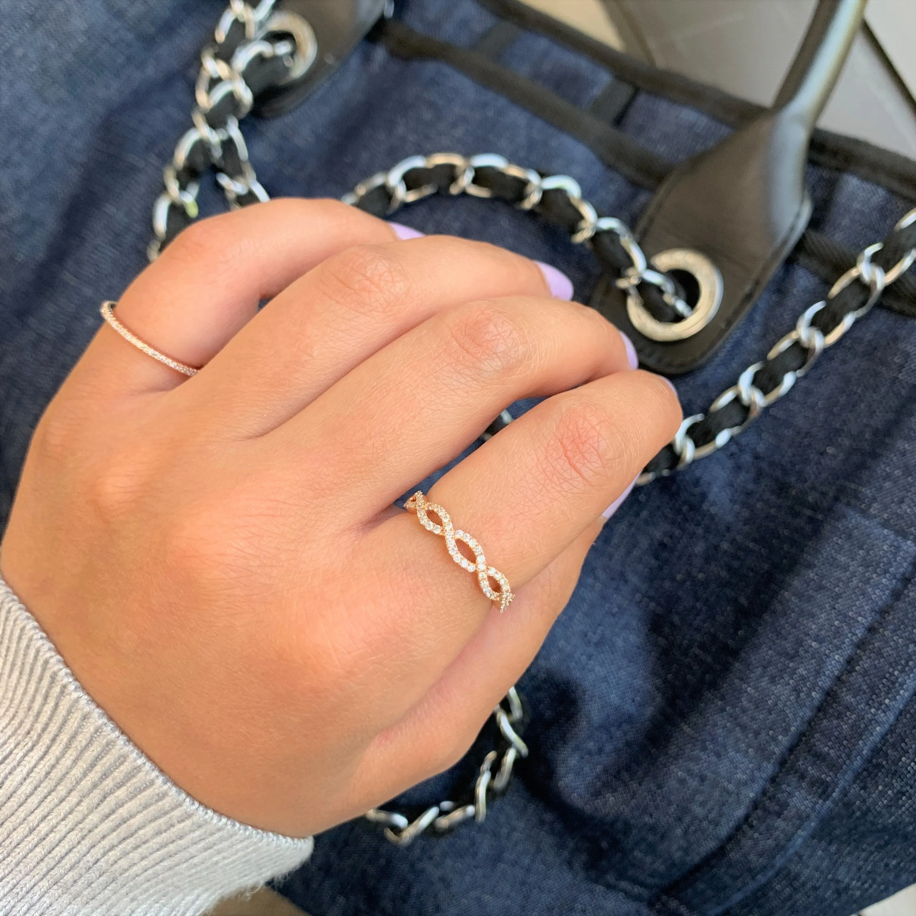 14k Gold & Diamond Twist Ring