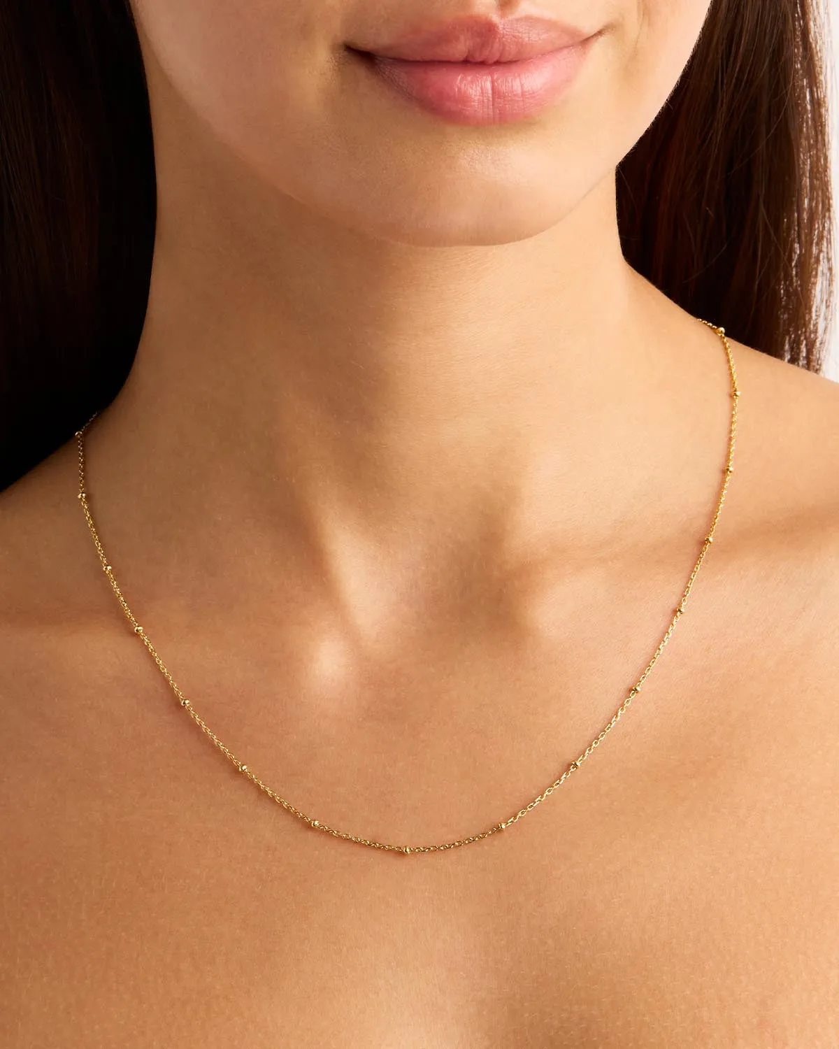 14k Solid Gold 21 Ball Chain Necklace Bycharlotte