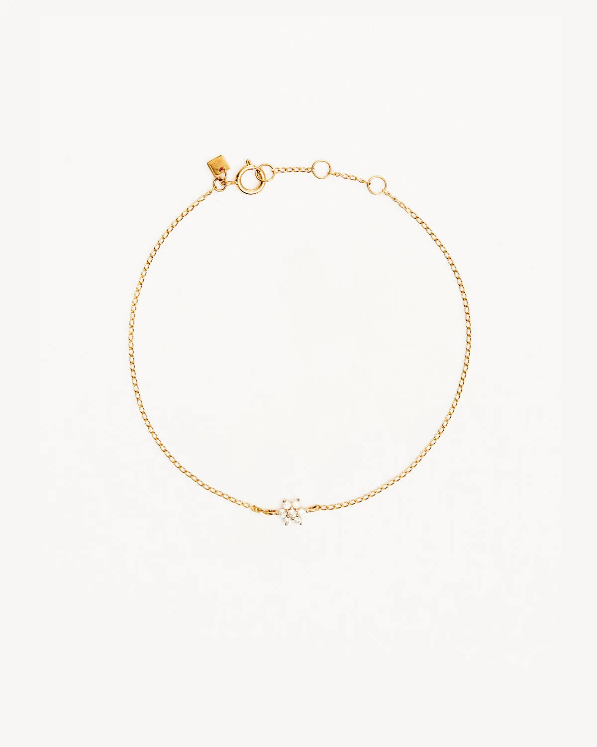 14k Solid Gold Crystal Lotus Flower Bracelet Bycharlotte
