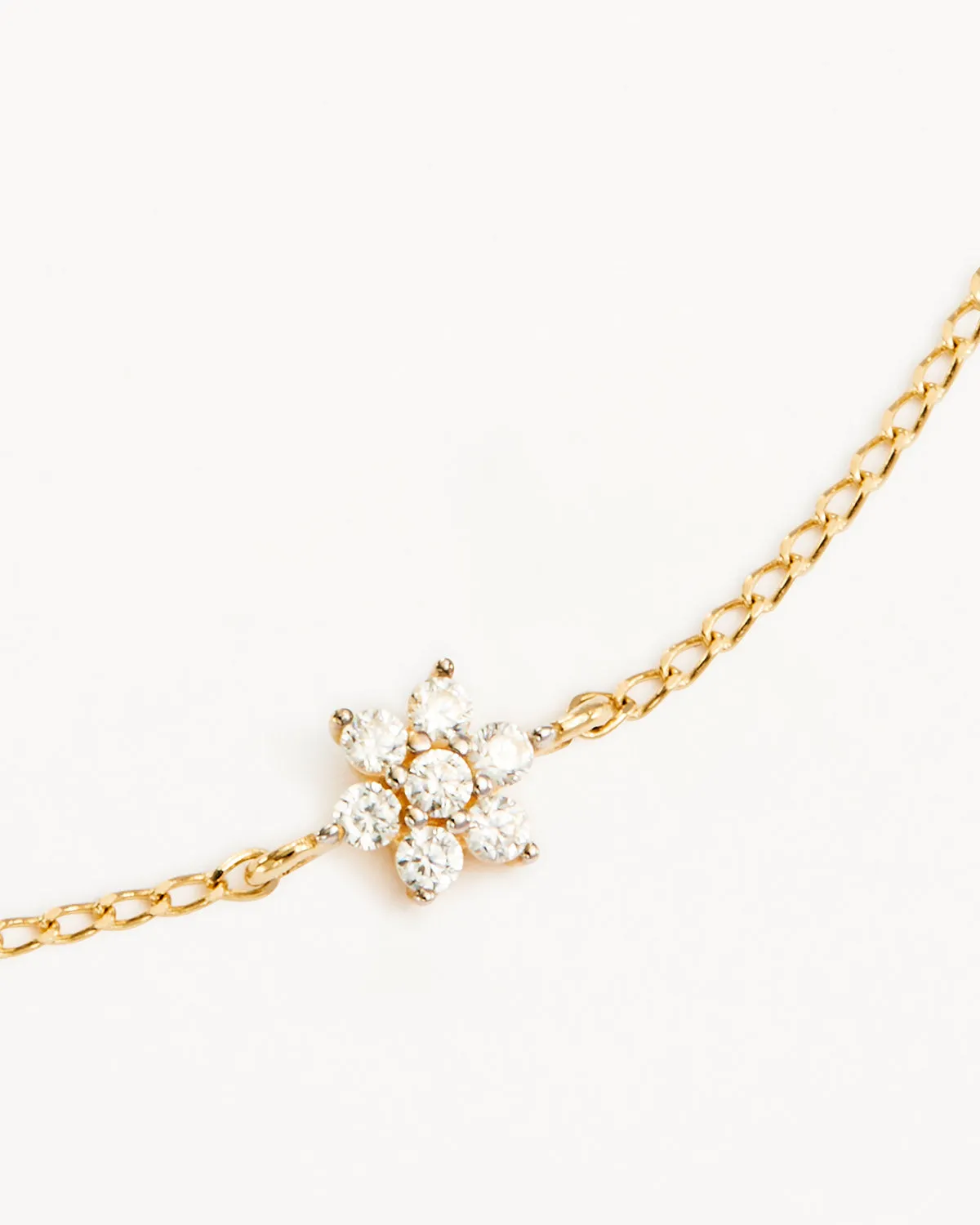 14k Solid Gold Crystal Lotus Flower Bracelet Bycharlotte