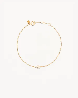 14k Solid Gold Crystal Lotus Flower Bracelet Bycharlotte
