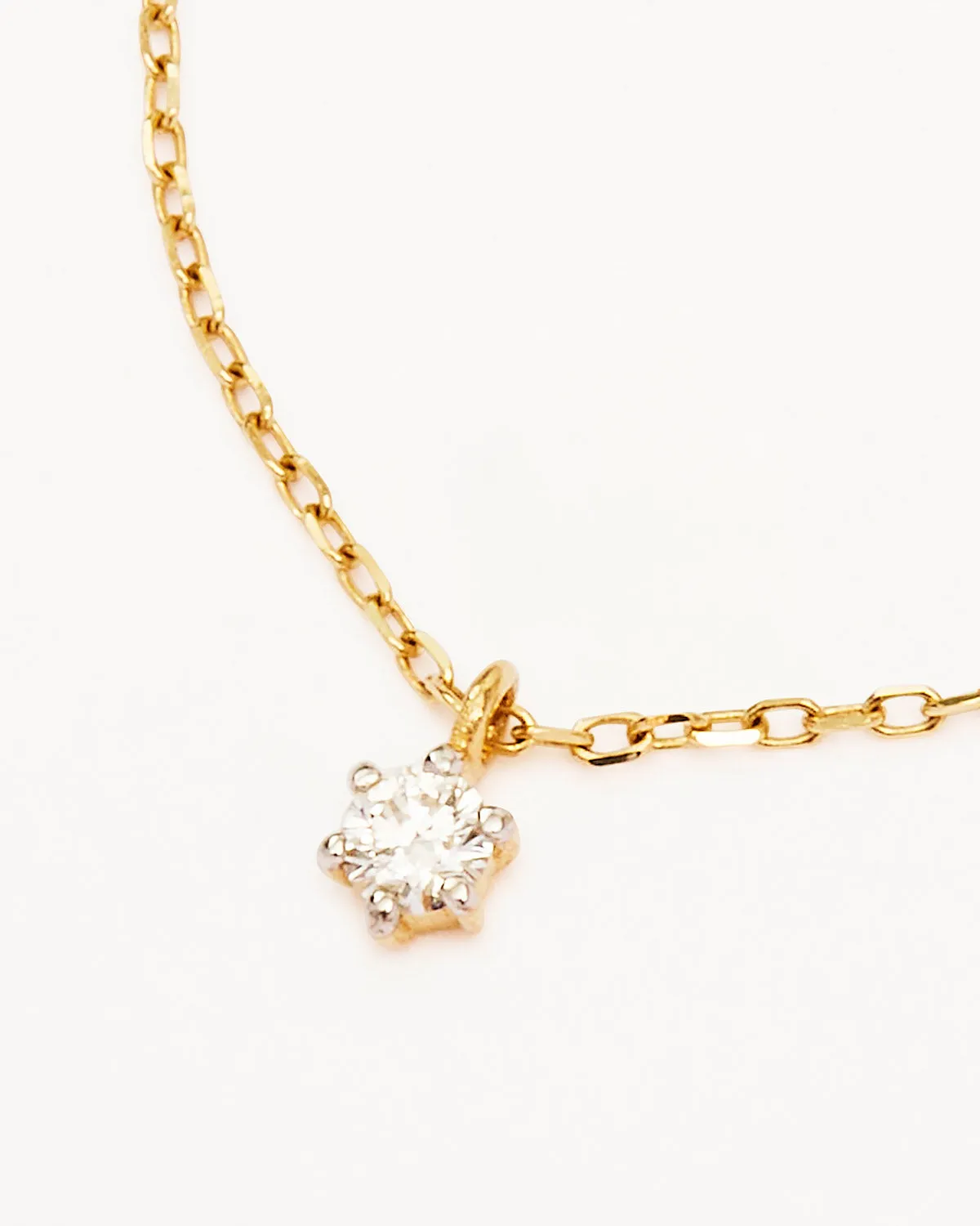 14k Solid Gold Sweet Droplet Diamond Necklace Bycharlotte