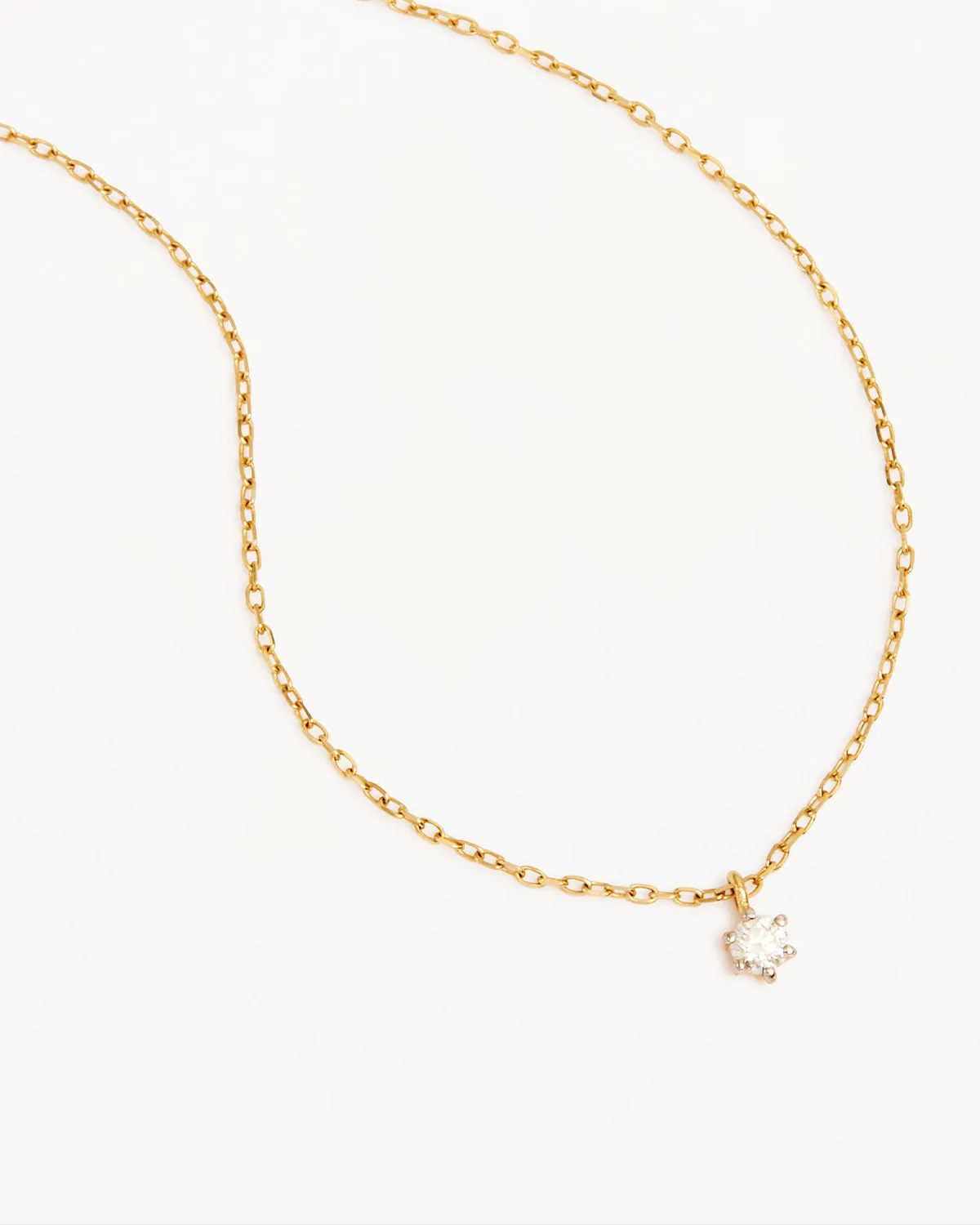 14k Solid Gold Sweet Droplet Diamond Necklace Bycharlotte