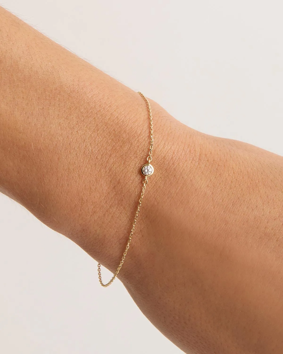 14k Solid Gold Water Drop Diamond Bracelet Bycharlotte