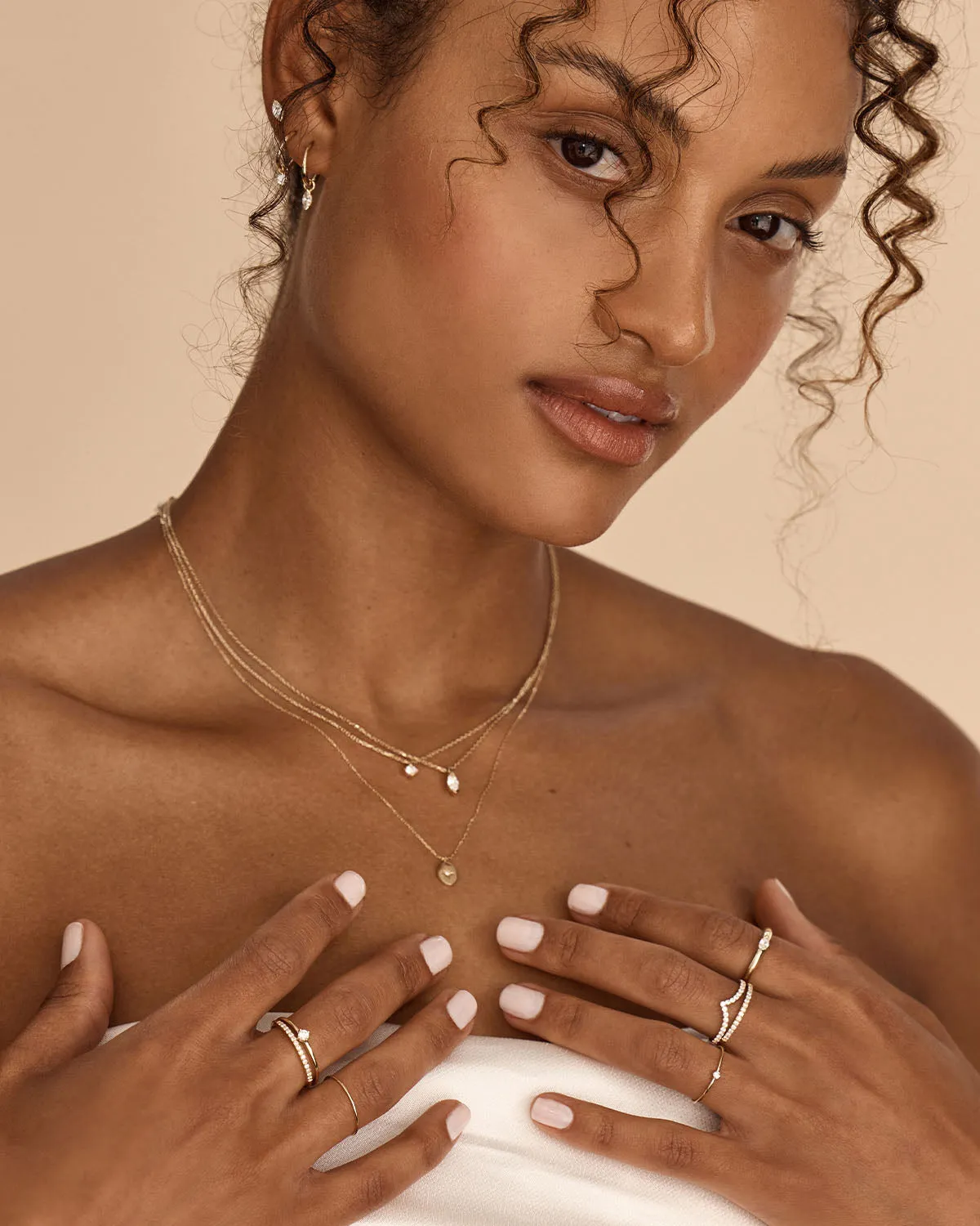 14k Solid Gold Water Drop Diamond Necklace Bycharlotte