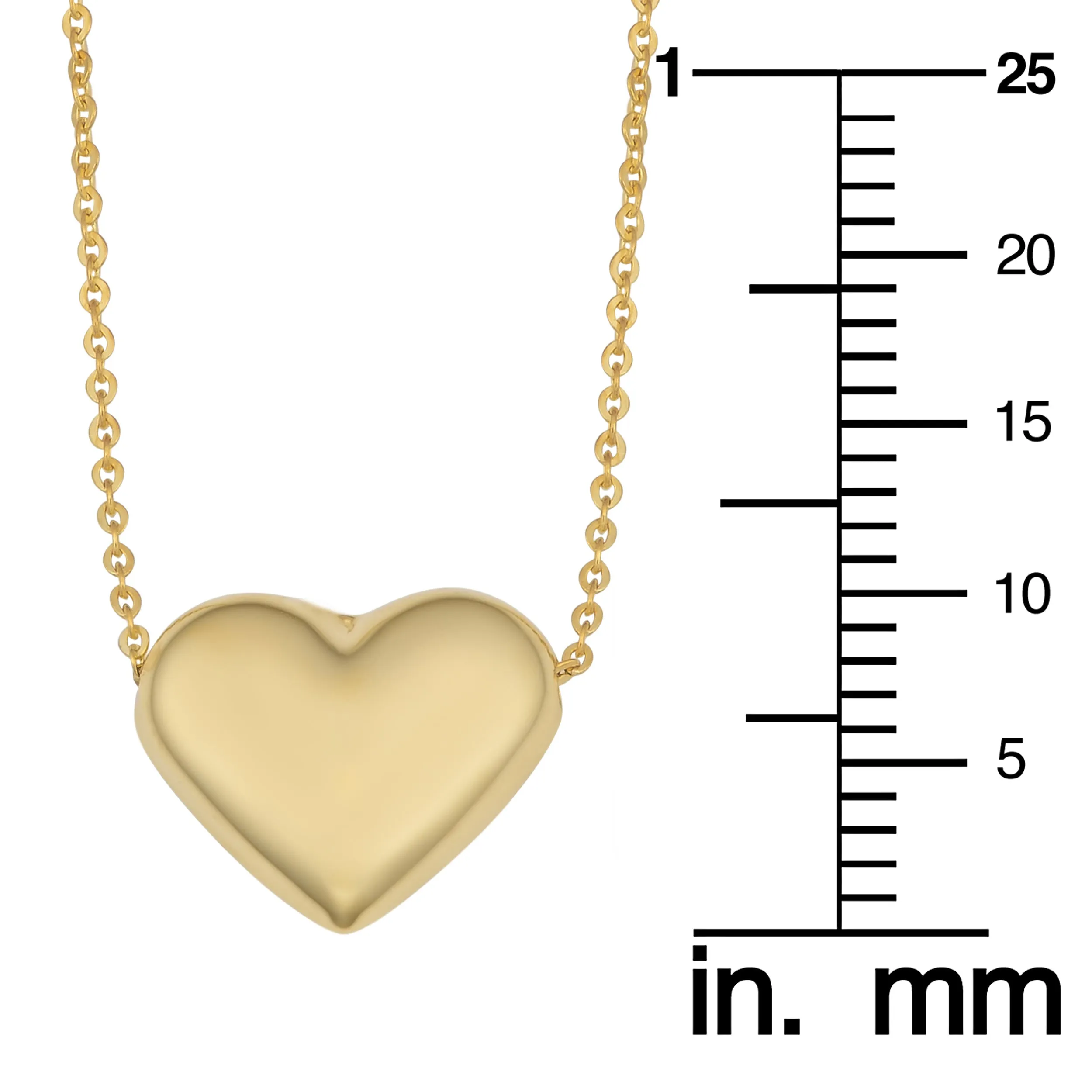 14k Yellow Gold Heart Necklace (18 inch)