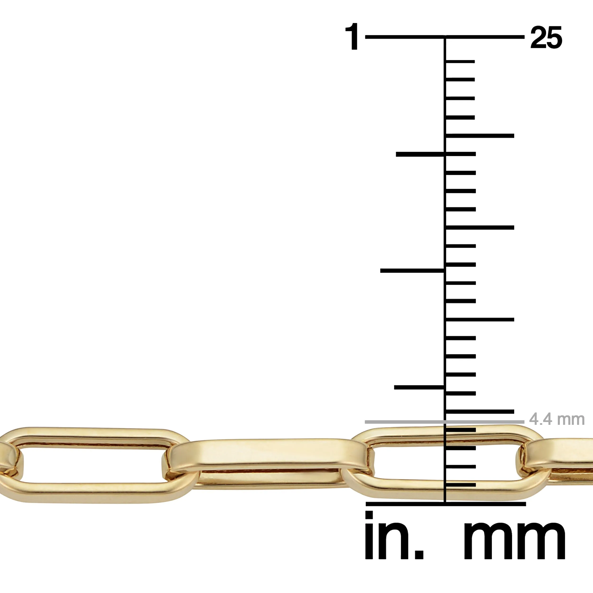14k Yellow Gold Paperclip Chain Bracelet (4.4 mm, 7.5 inch)