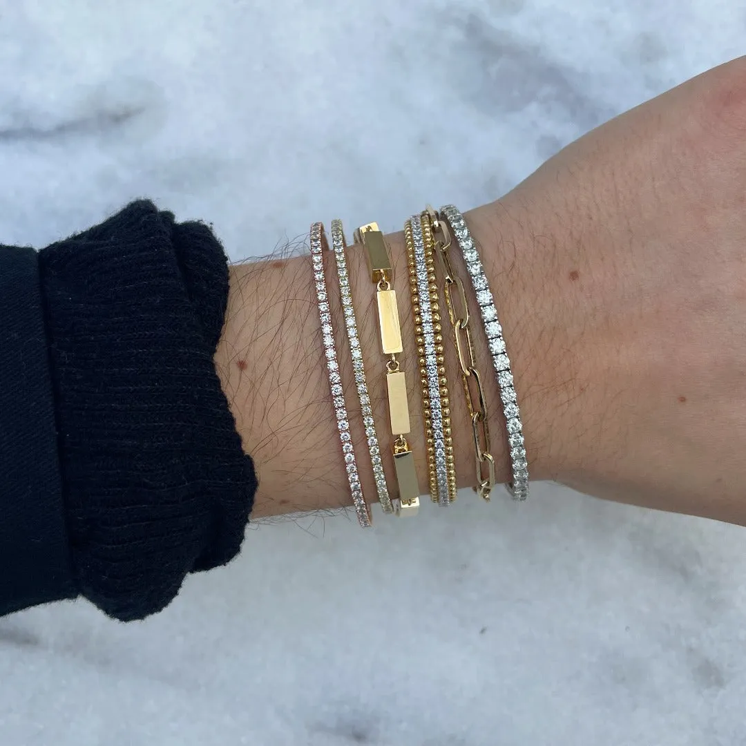14K Yellow Gold Paperclip Link Bracelet