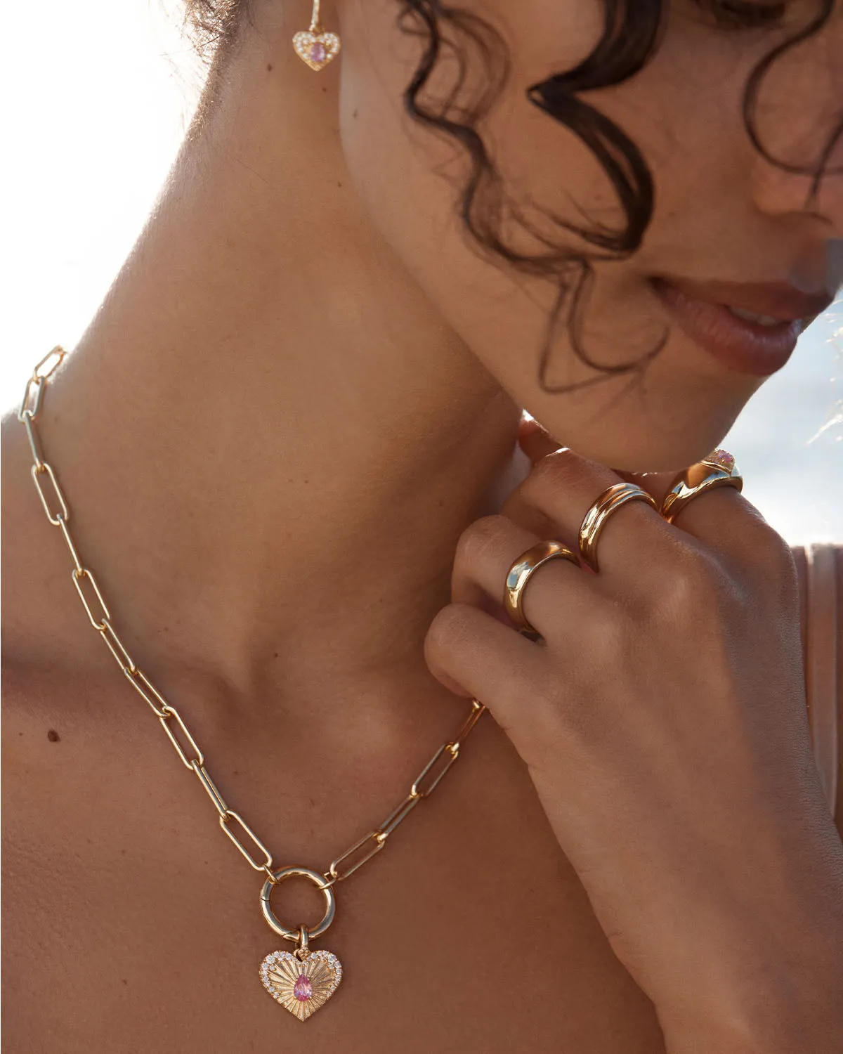 18k Gold Vermeil 18" With Love Annex Link Necklace Bycharlotte