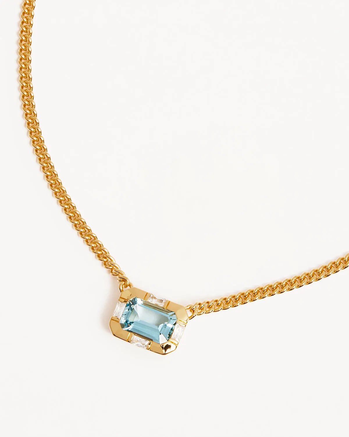 18k Gold Vermeil Calm Your Soul Topaz Curb Choker Bycharlotte