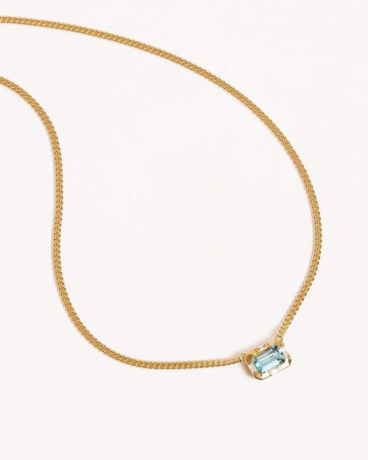 18k Gold Vermeil Calm Your Soul Topaz Curb Choker Bycharlotte