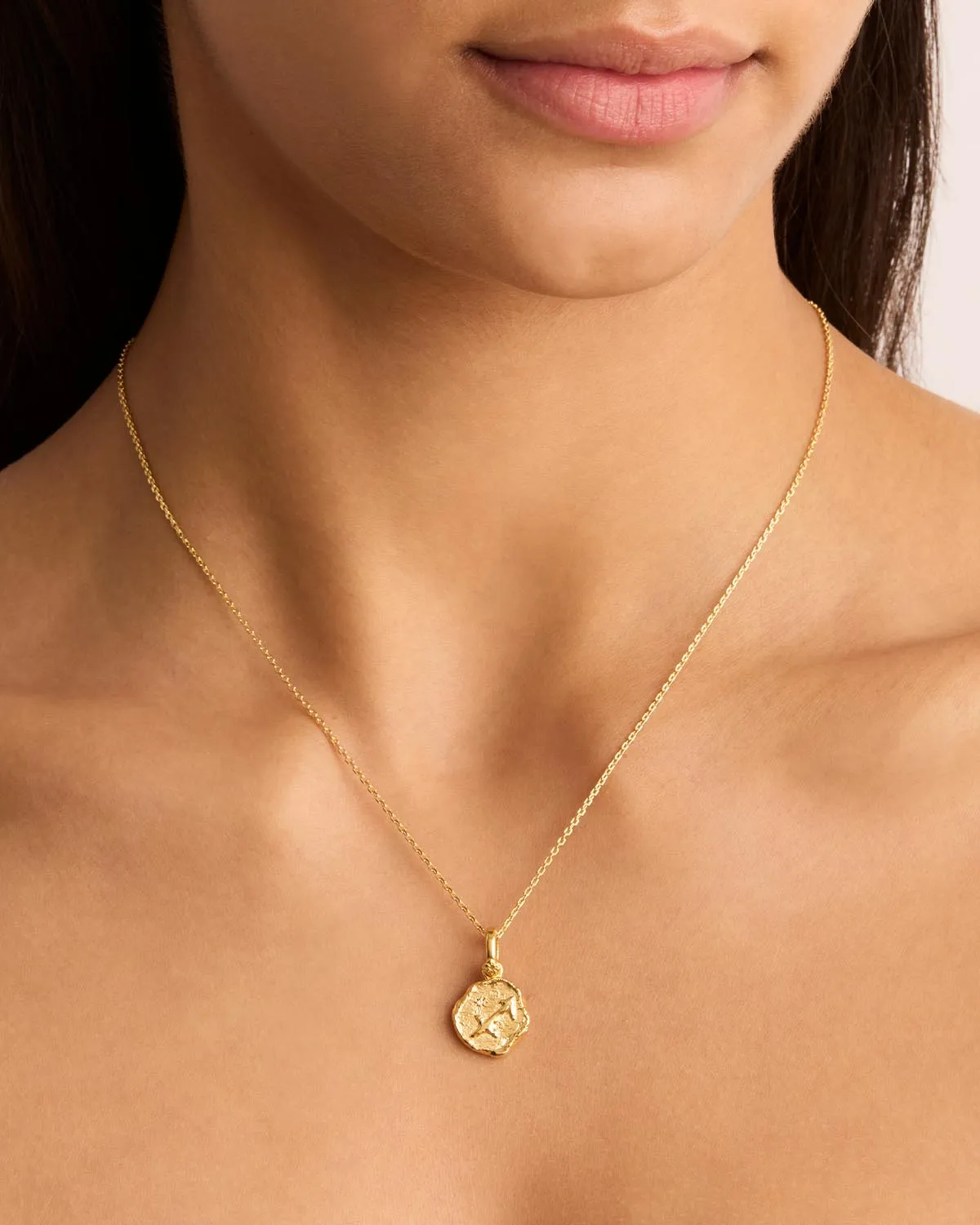 18k Gold Vermeil Cosmic Love Zodiac Annex Link Pendant - Sagittarius Bycharlotte