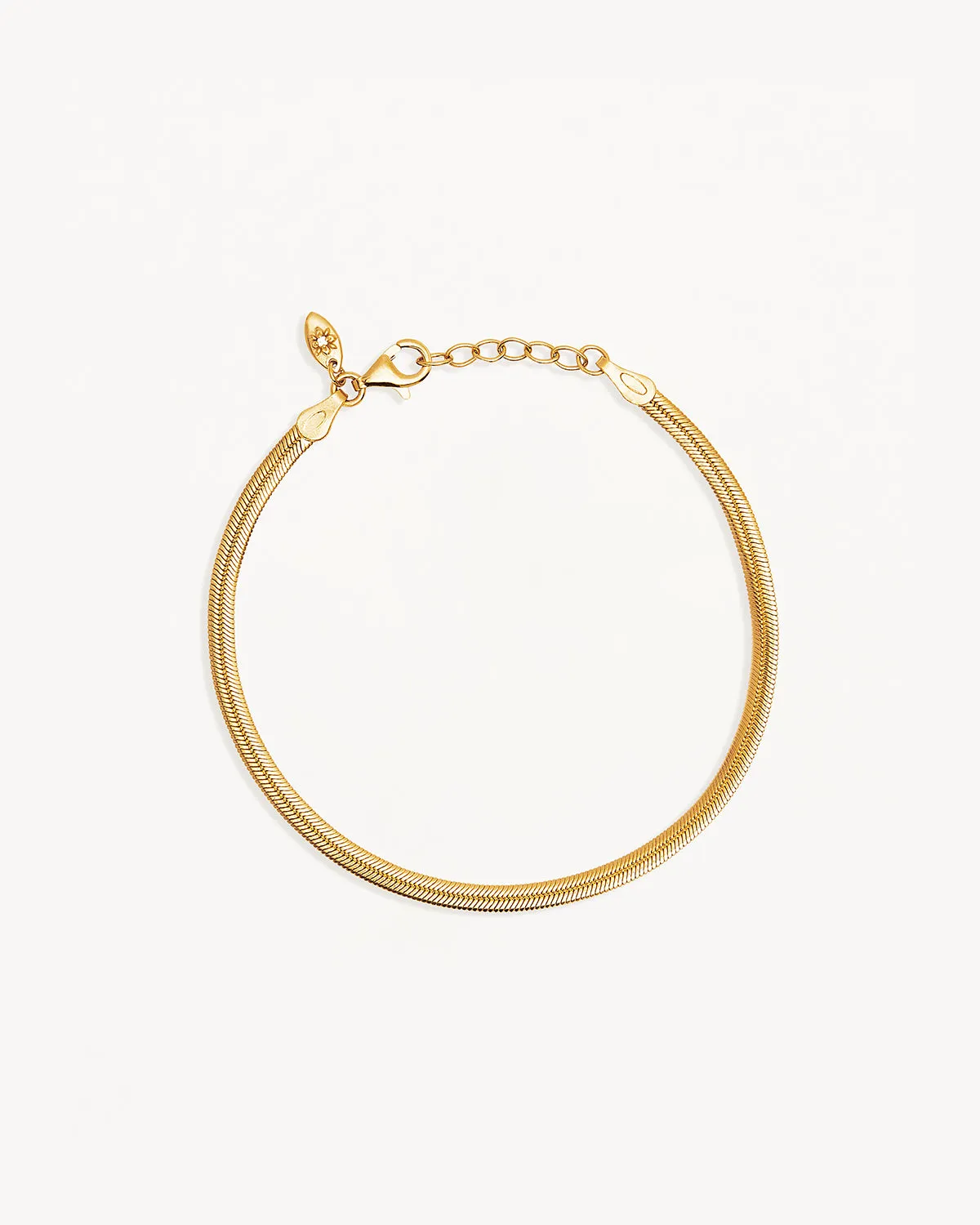 18k Gold Vermeil Herringbone Chain Bracelet Bycharlotte