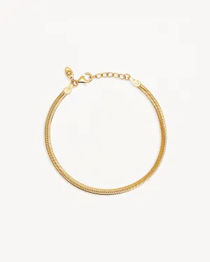 18k Gold Vermeil Herringbone Chain Bracelet Bycharlotte