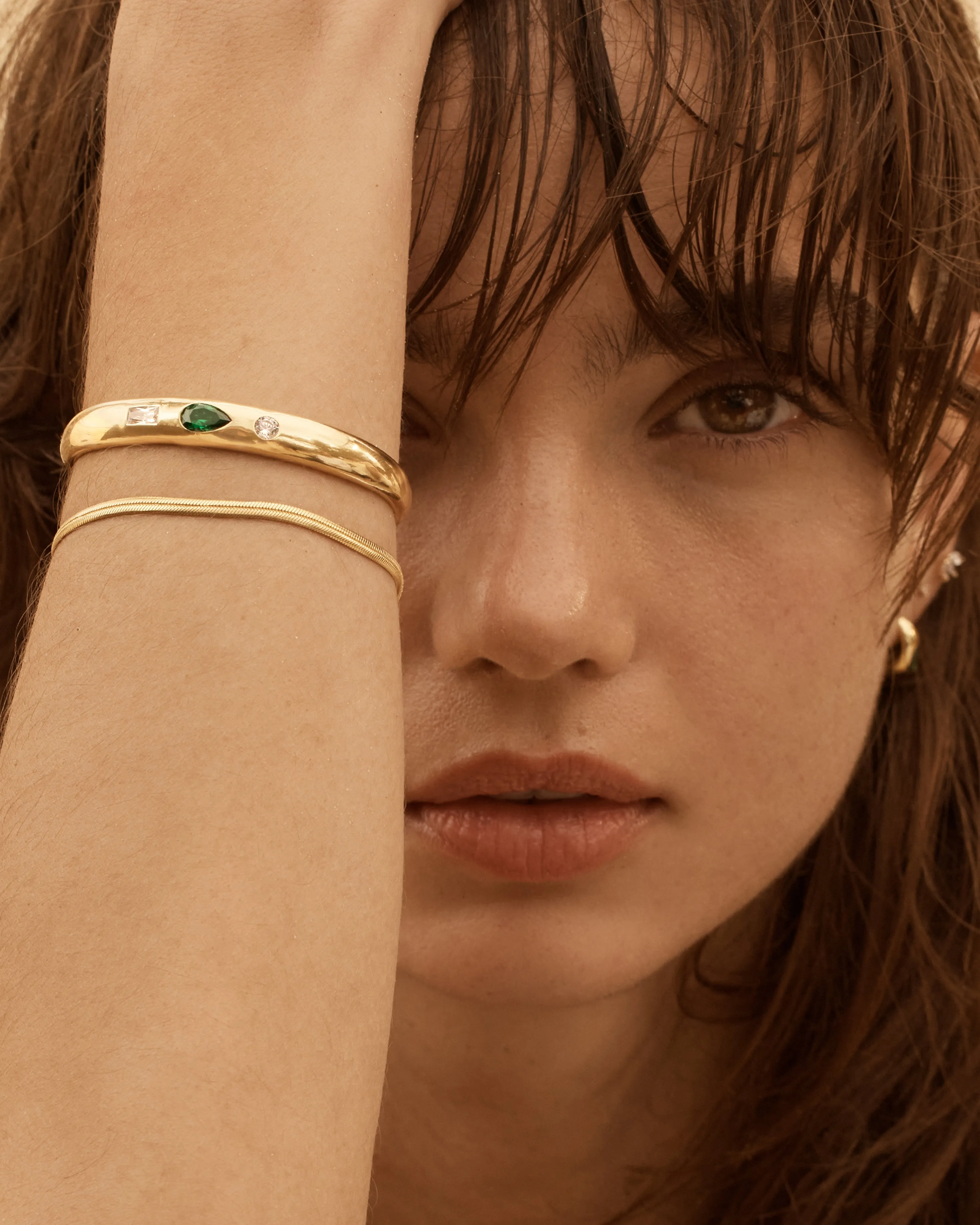 18k Gold Vermeil Herringbone Chain Bracelet Bycharlotte