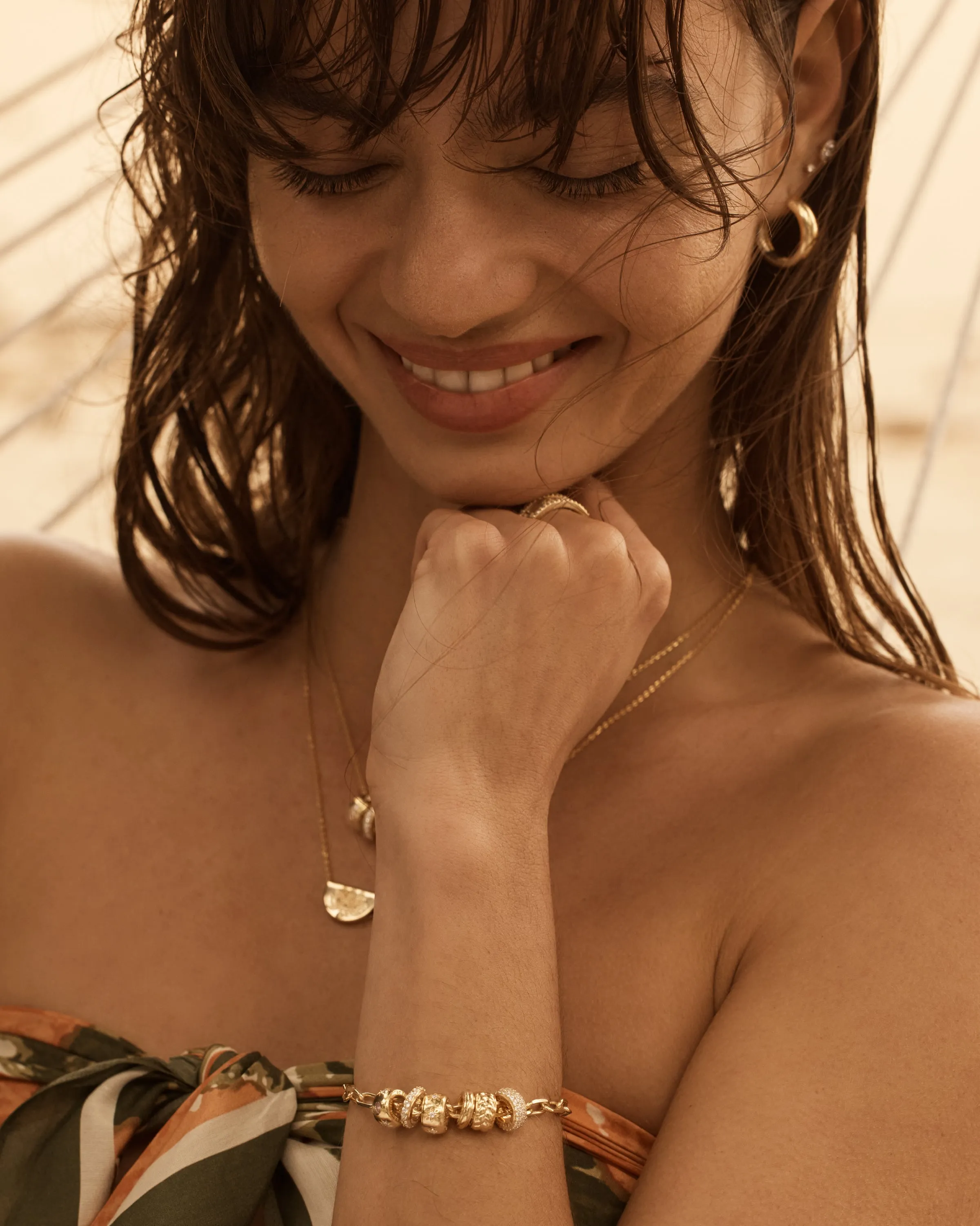 18k Gold Vermeil Live in Light Petal Charm Bycharlotte