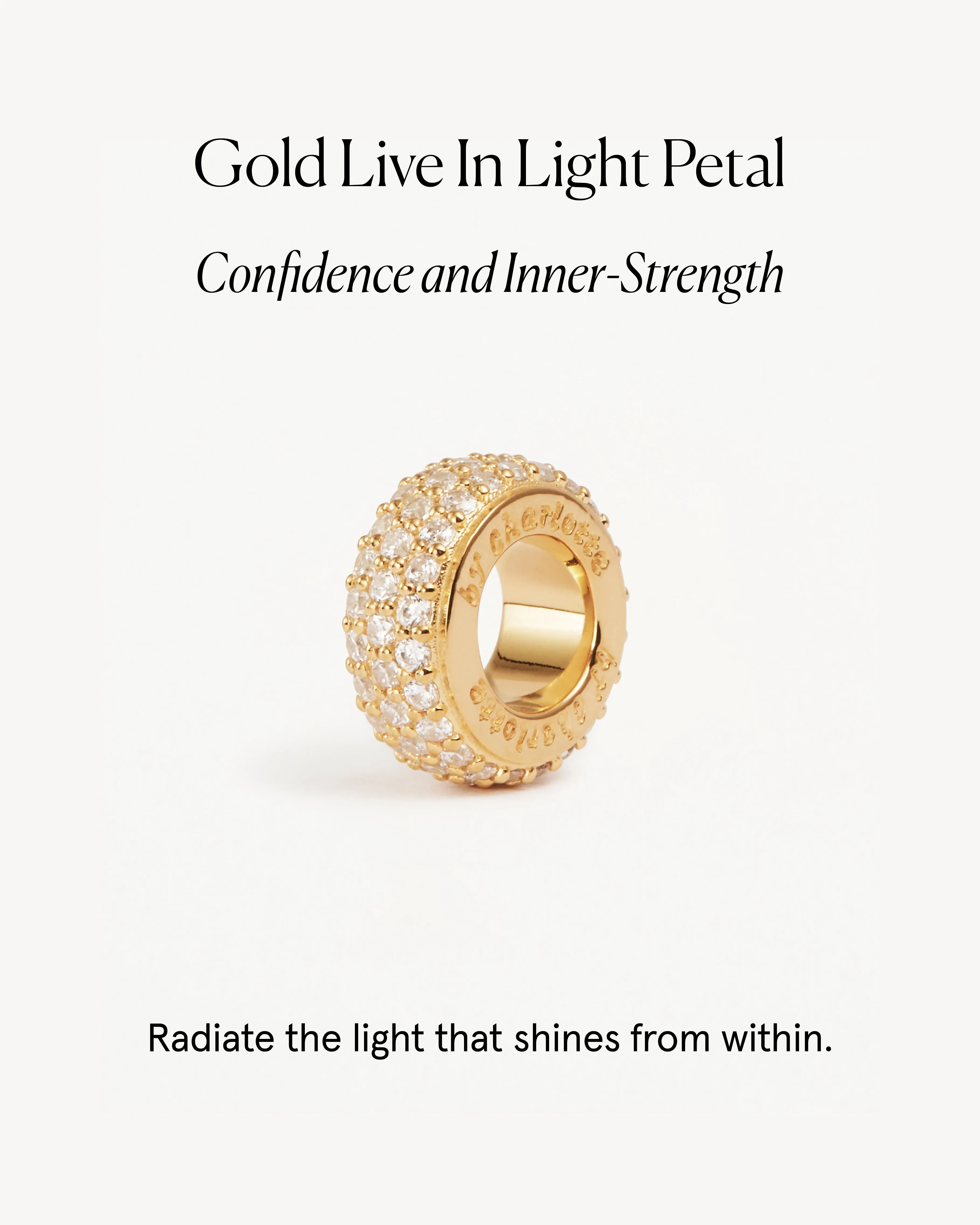 18k Gold Vermeil Live in Light Petal Charm Bycharlotte