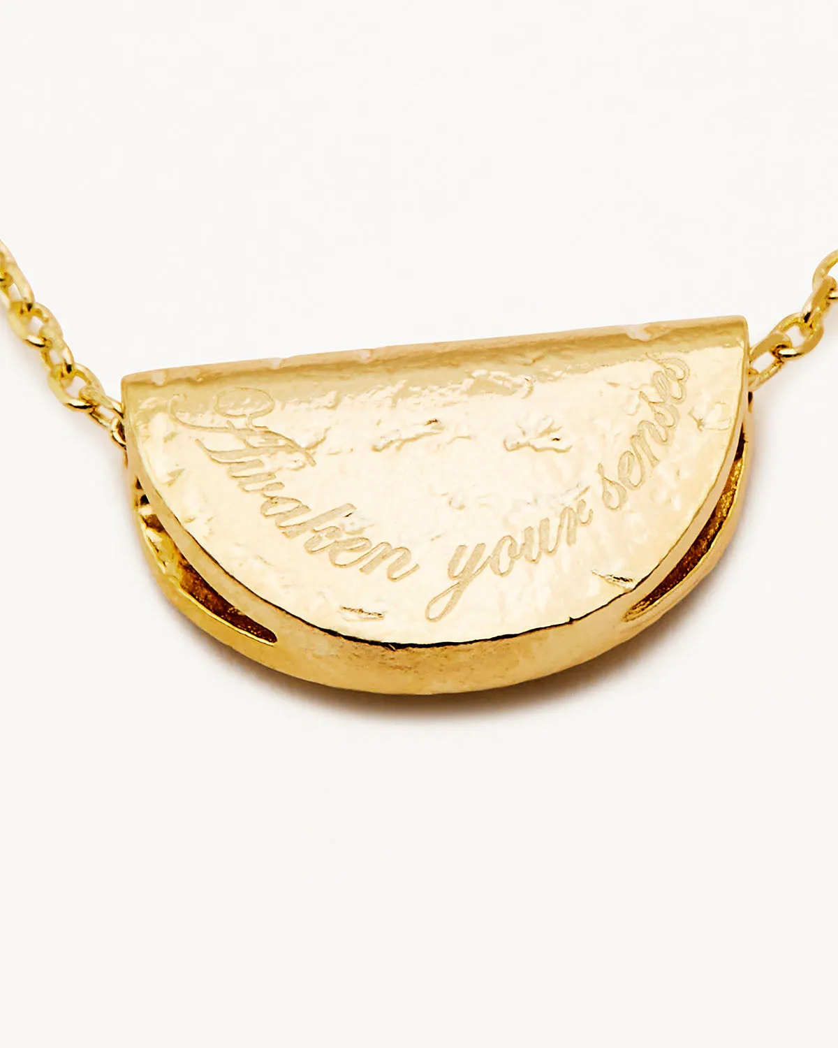 18k Gold Vermeil Lotus Birthstone Necklace - February - Amethyst Bycharlotte