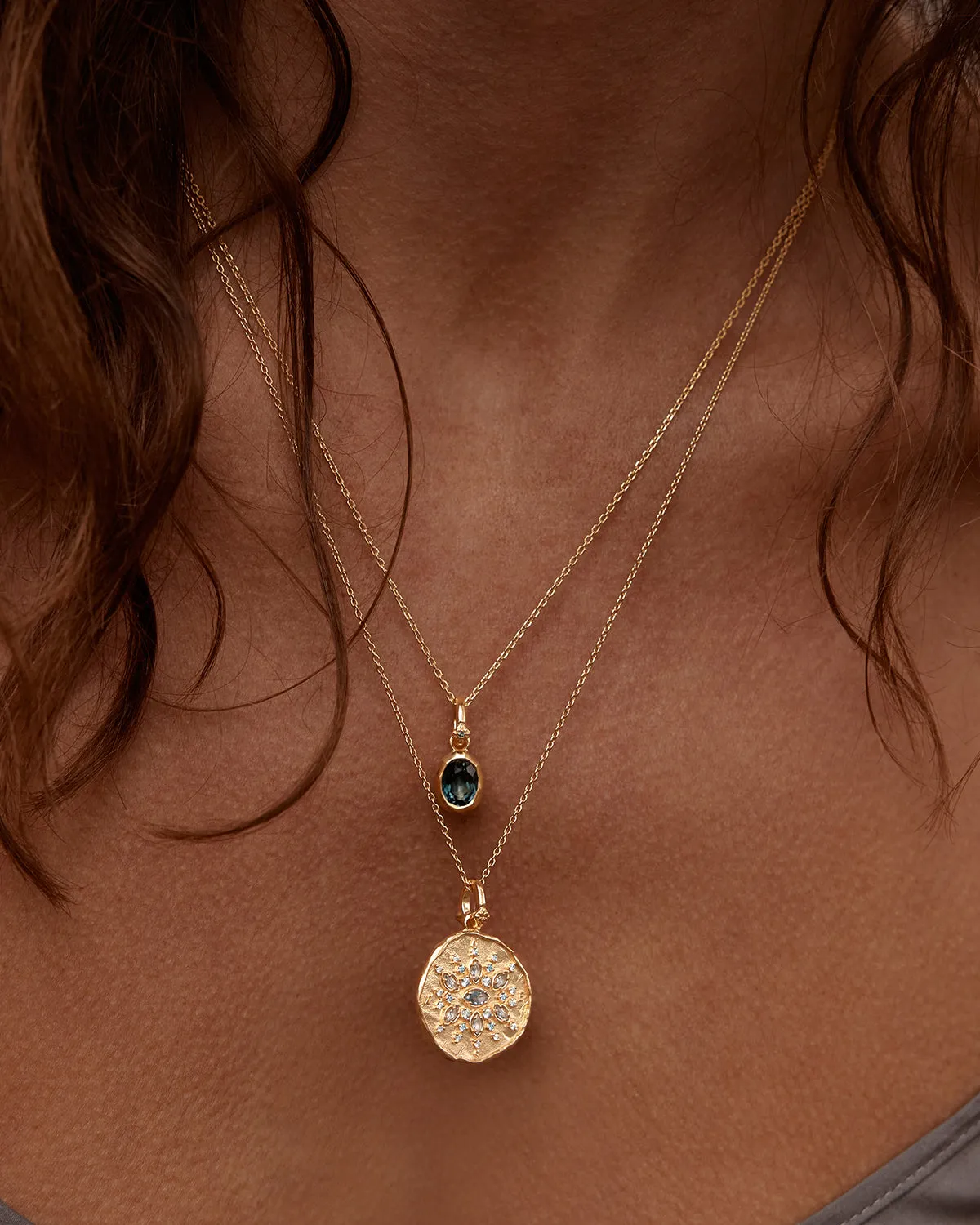 18k Gold Vermeil Sacred Jewel Pendant - Ocean Bycharlotte