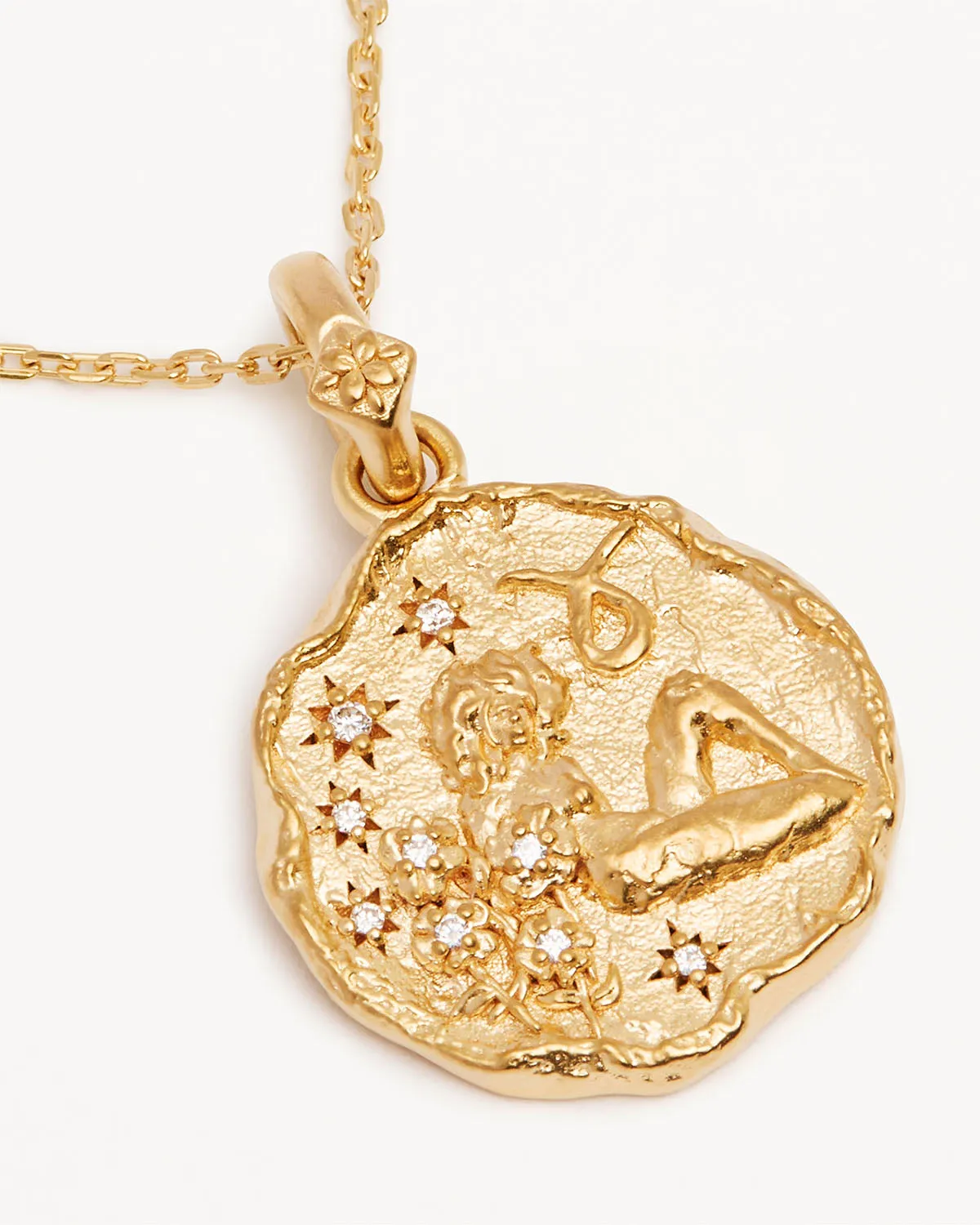 18k Gold Vermeil She is Zodiac Necklace - Taurus Bycharlotte