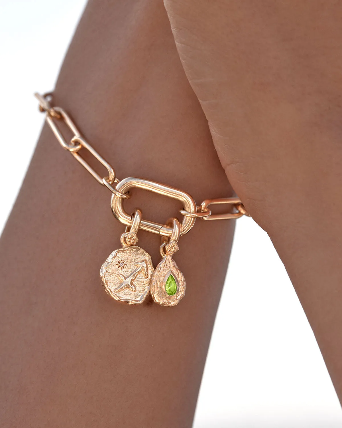 18k Gold Vermeil With Love Birthstone Annex Link Pendant - August Bycharlotte