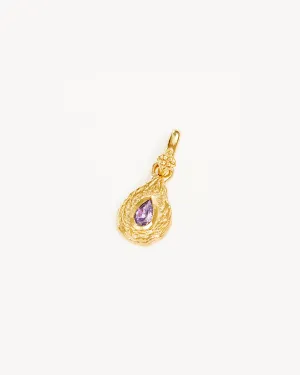 18k Gold Vermeil With Love Birthstone Annex Link Pendant - February Bycharlotte