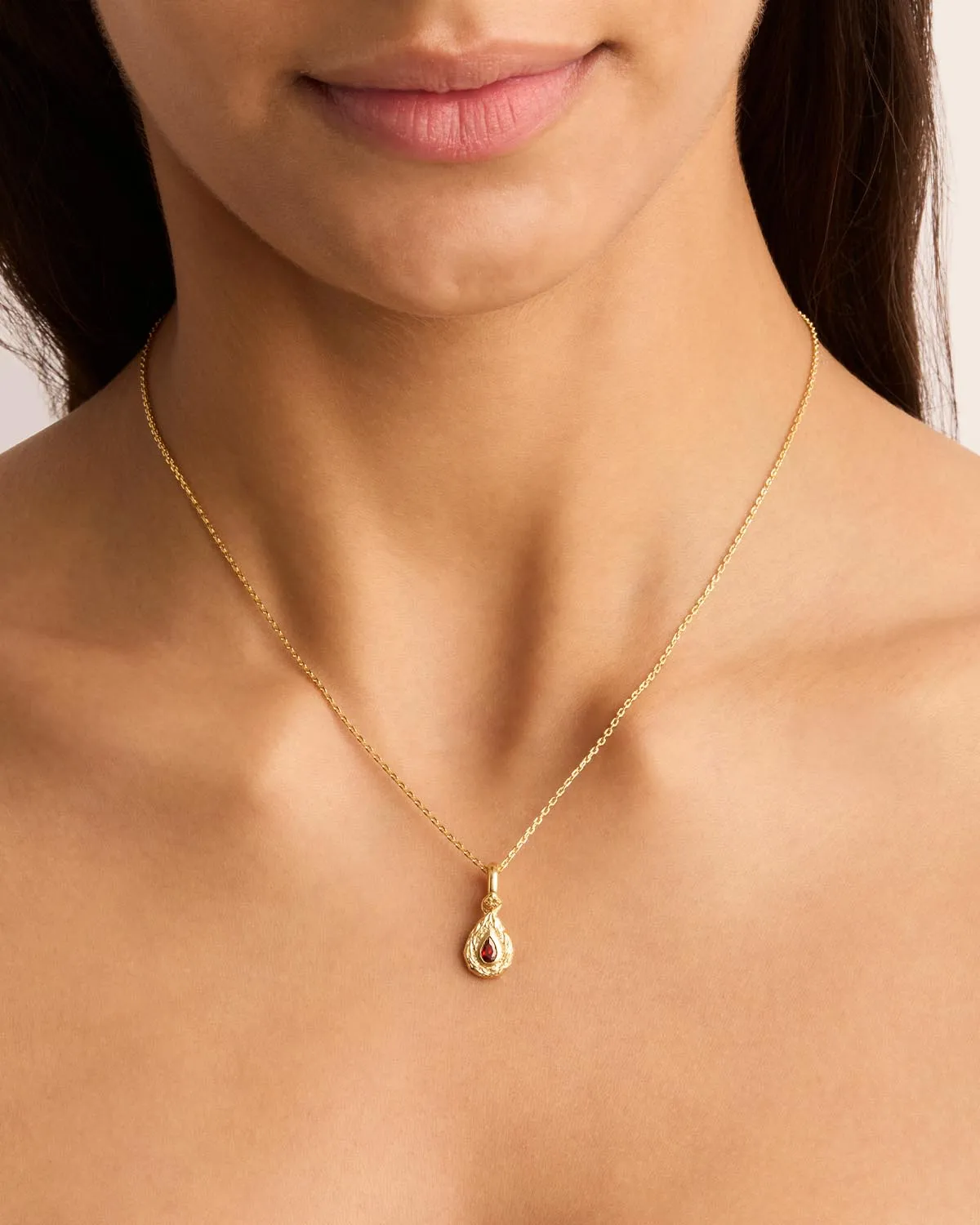 18k Gold Vermeil With Love Birthstone Annex Link Pendant - January Bycharlotte