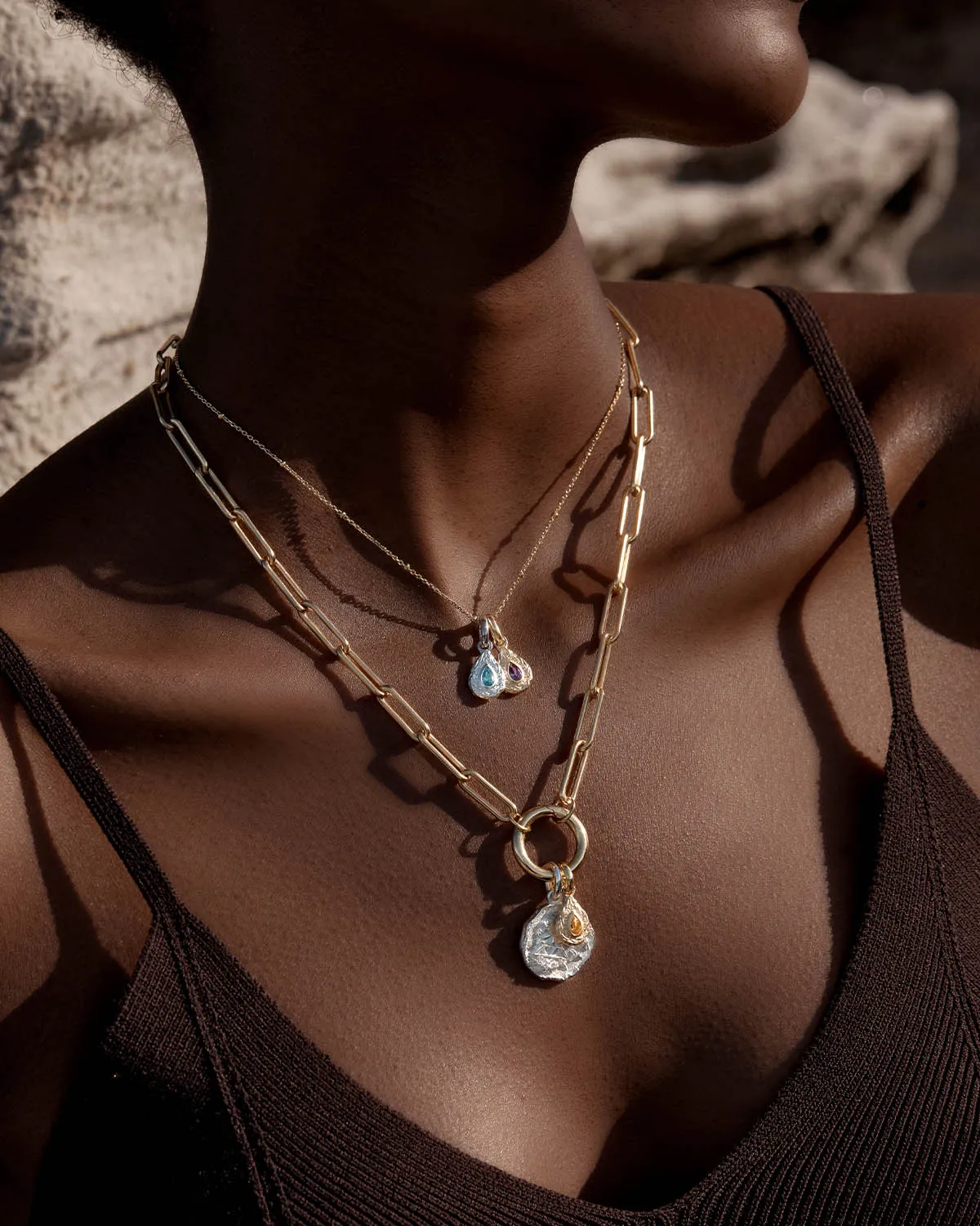 18k Gold Vermeil With Love Birthstone Annex Link Pendant - November Bycharlotte