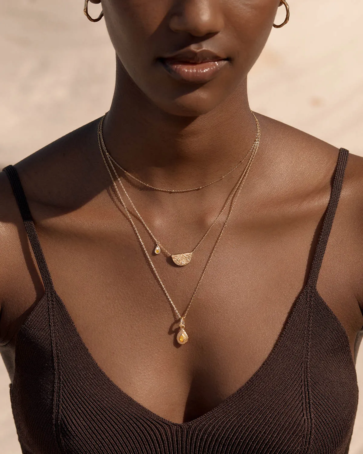 18k Gold Vermeil With Love Birthstone Annex Link Pendant - November Bycharlotte