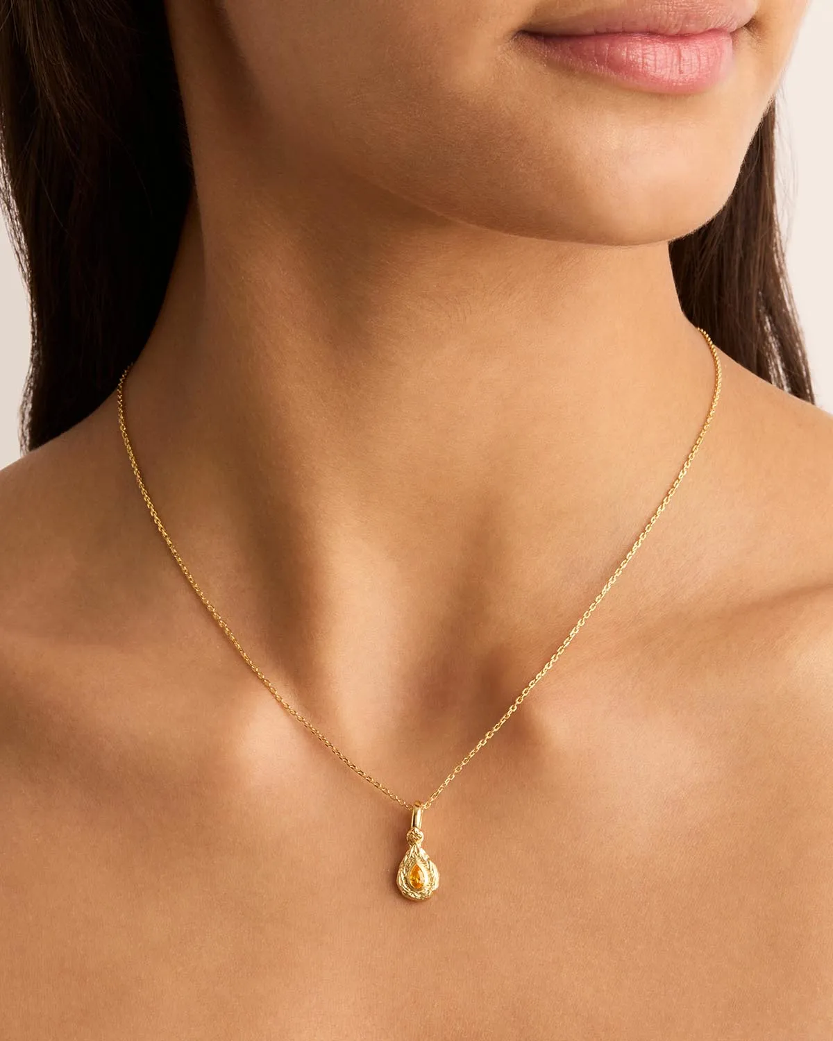 18k Gold Vermeil With Love Birthstone Annex Link Pendant - November Bycharlotte