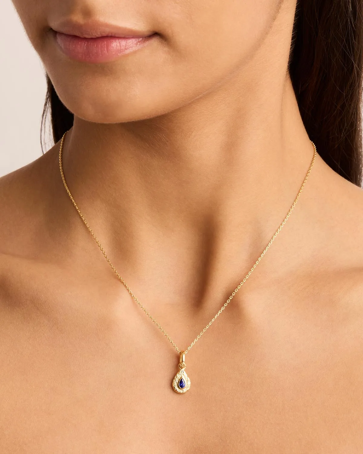 18k Gold Vermeil With Love Birthstone Annex Link Pendant - September Bycharlotte