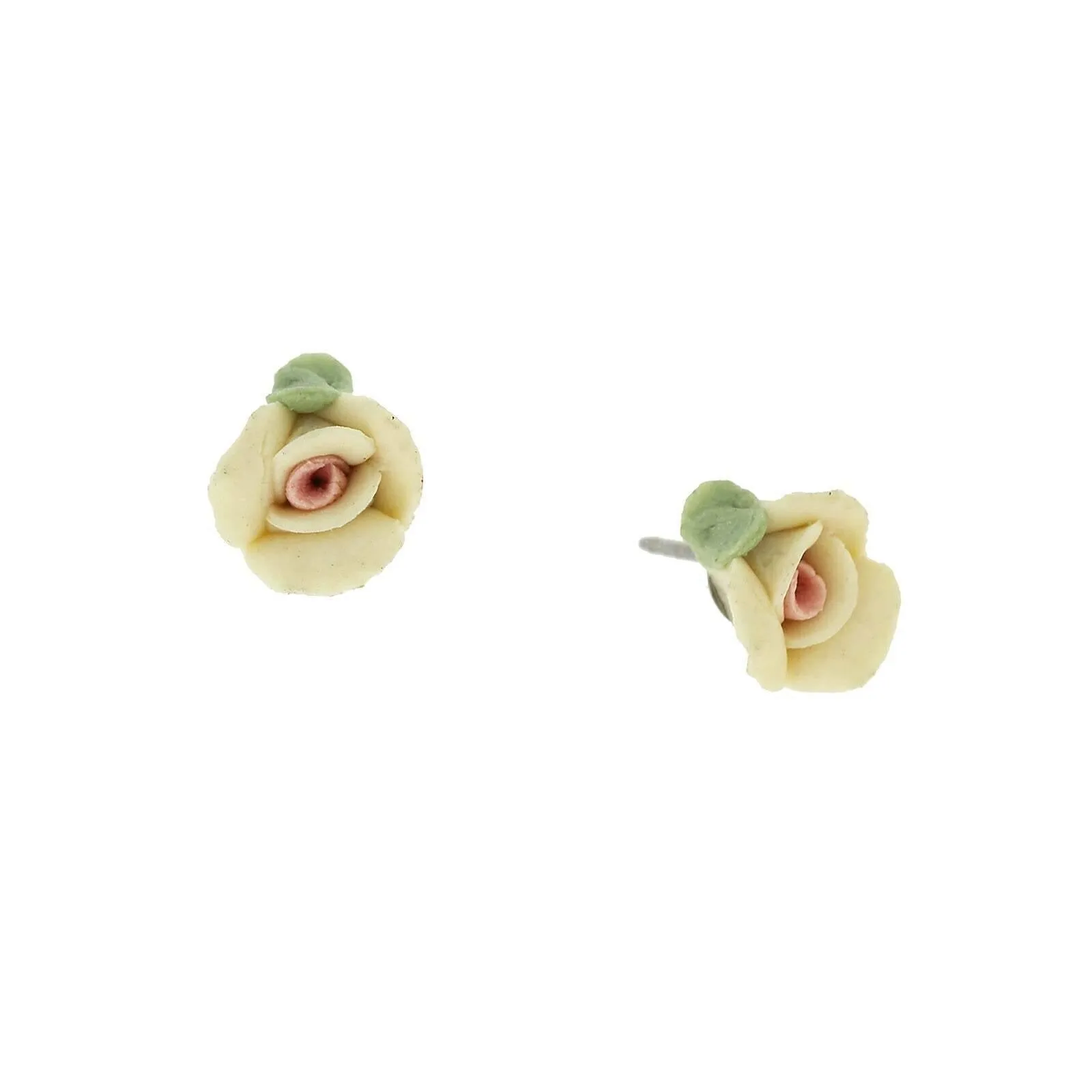 1928 Jewelry Sweet Rose Porcelain Rose Stud Earrings 1928 Jewelry