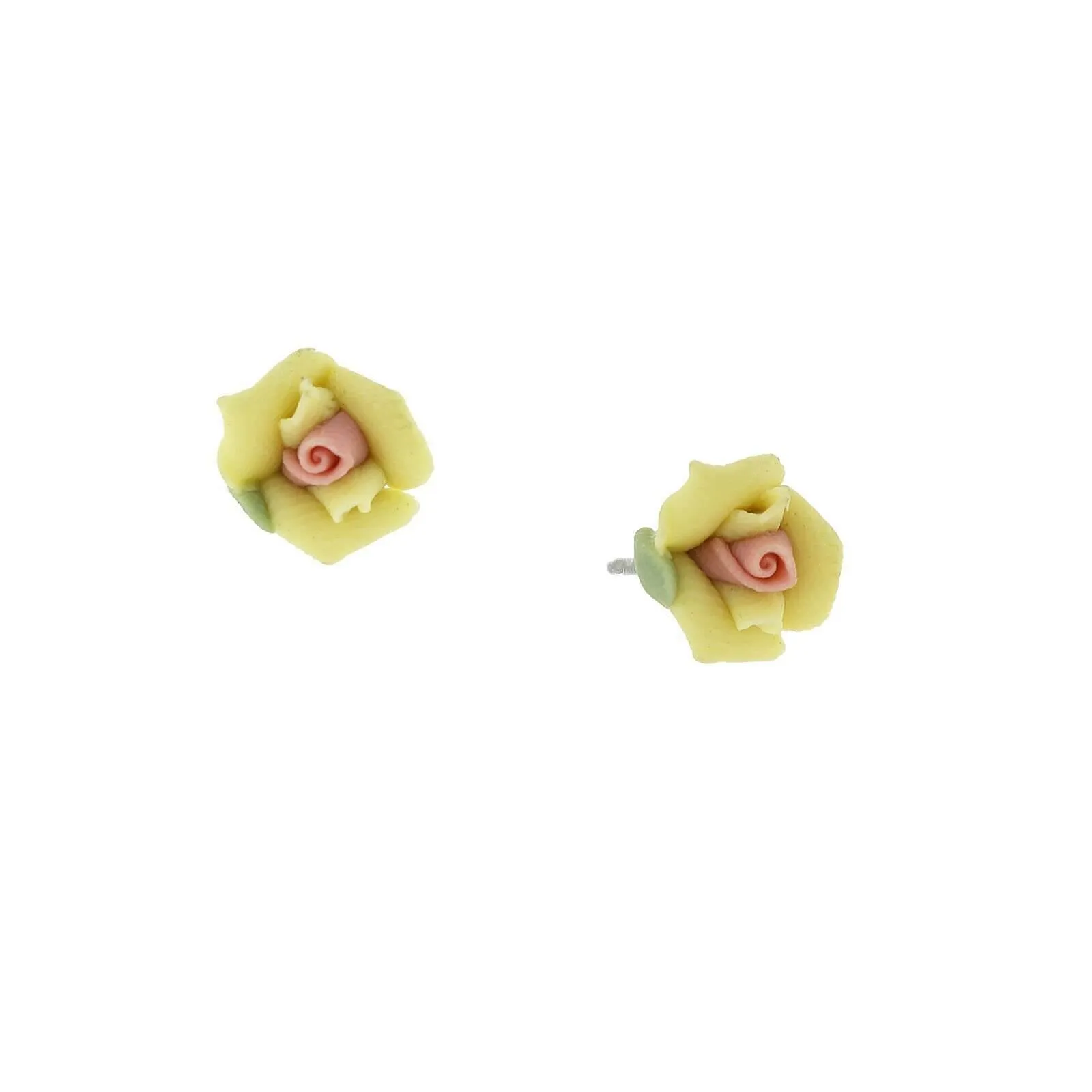 1928 Jewelry Sweet Rose Porcelain Rose Stud Earrings 1928 Jewelry