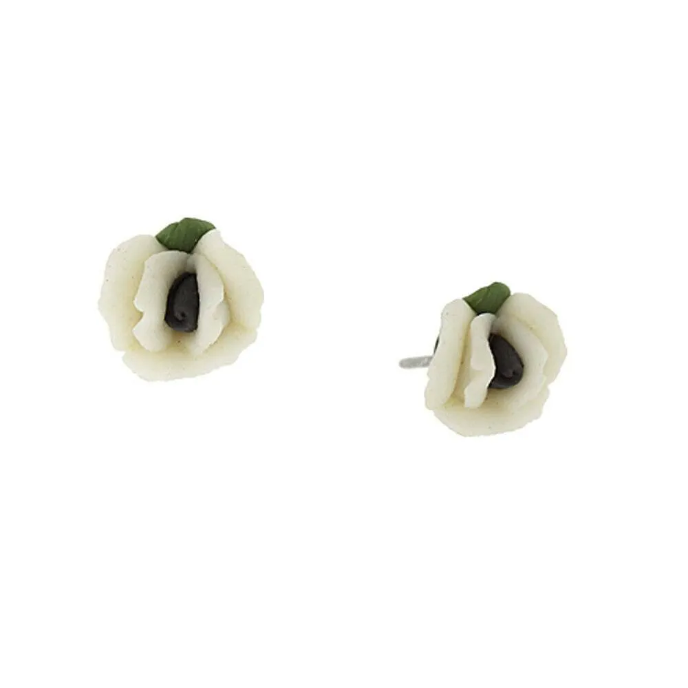 1928 Jewelry Sweet Rose Porcelain Rose Stud Earrings 1928 Jewelry