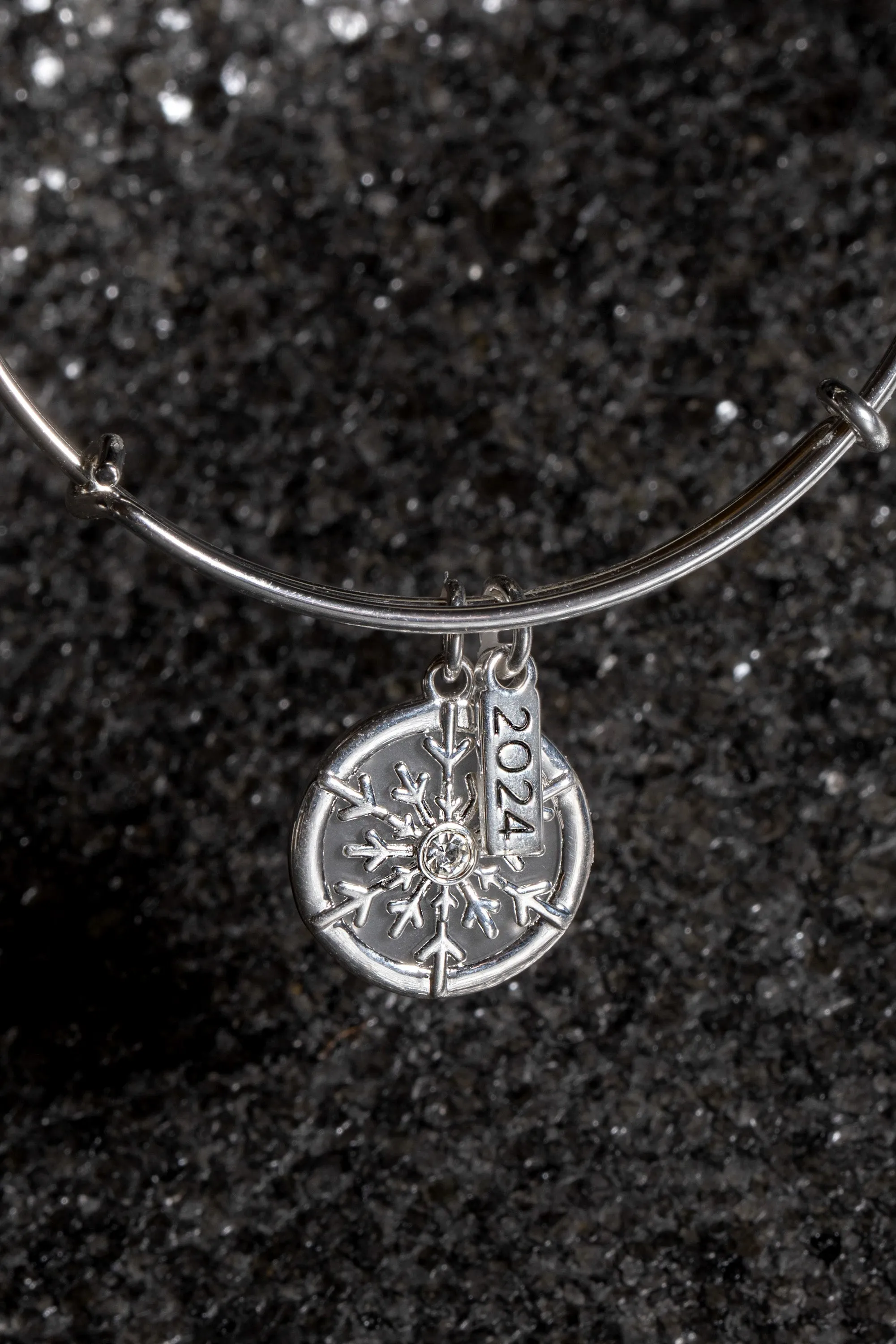 2024 Frosted Snowflake Charm Bangle