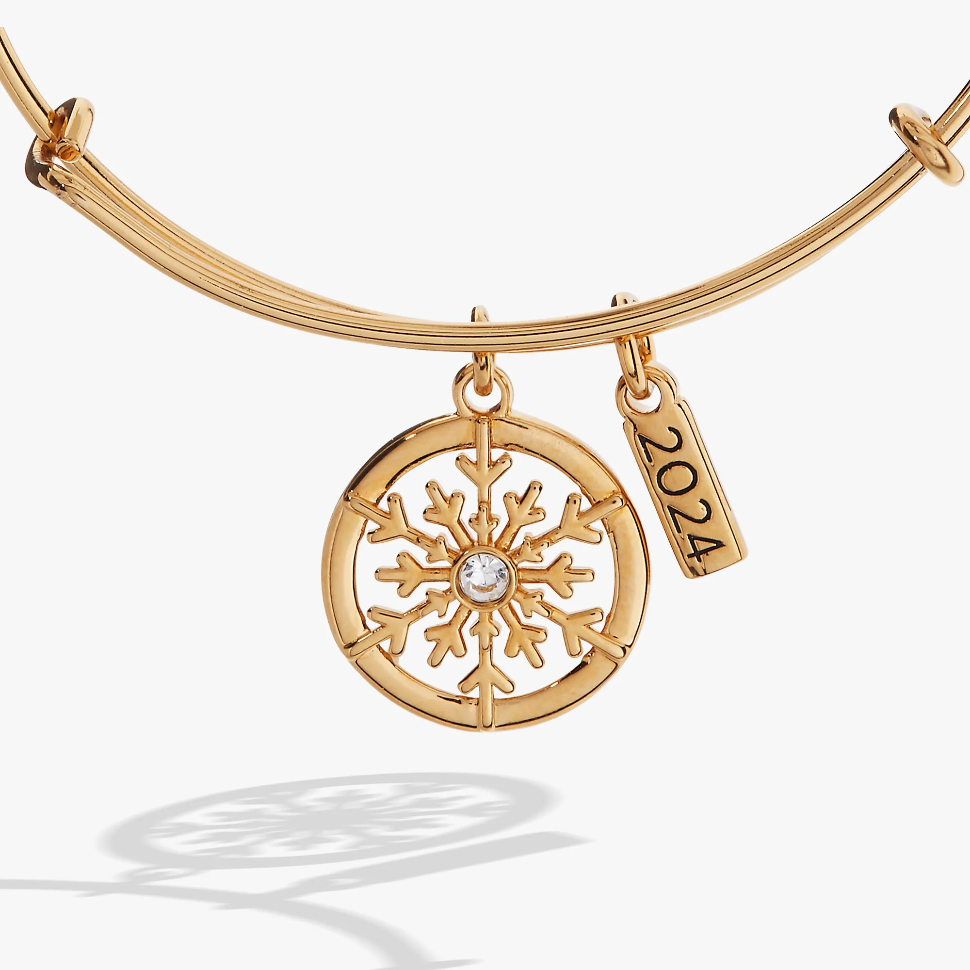 2024 Frosted Snowflake Charm Bangle