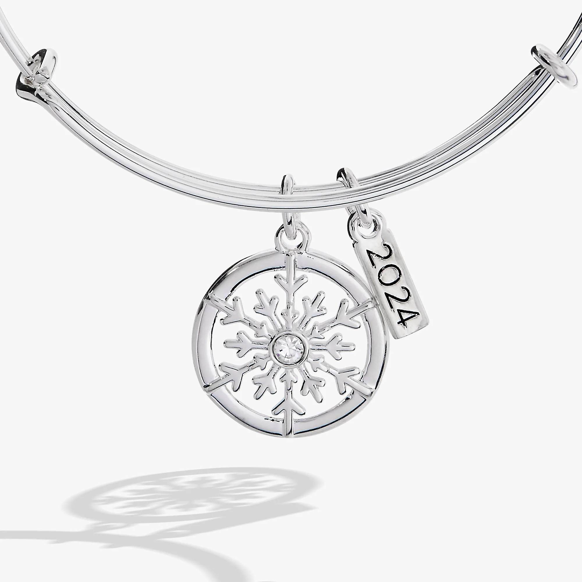 2024 Frosted Snowflake Charm Bangle