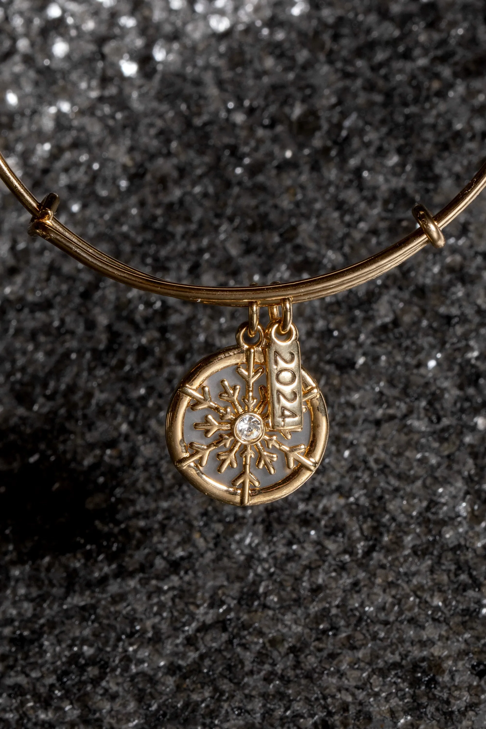 2024 Frosted Snowflake Charm Bangle