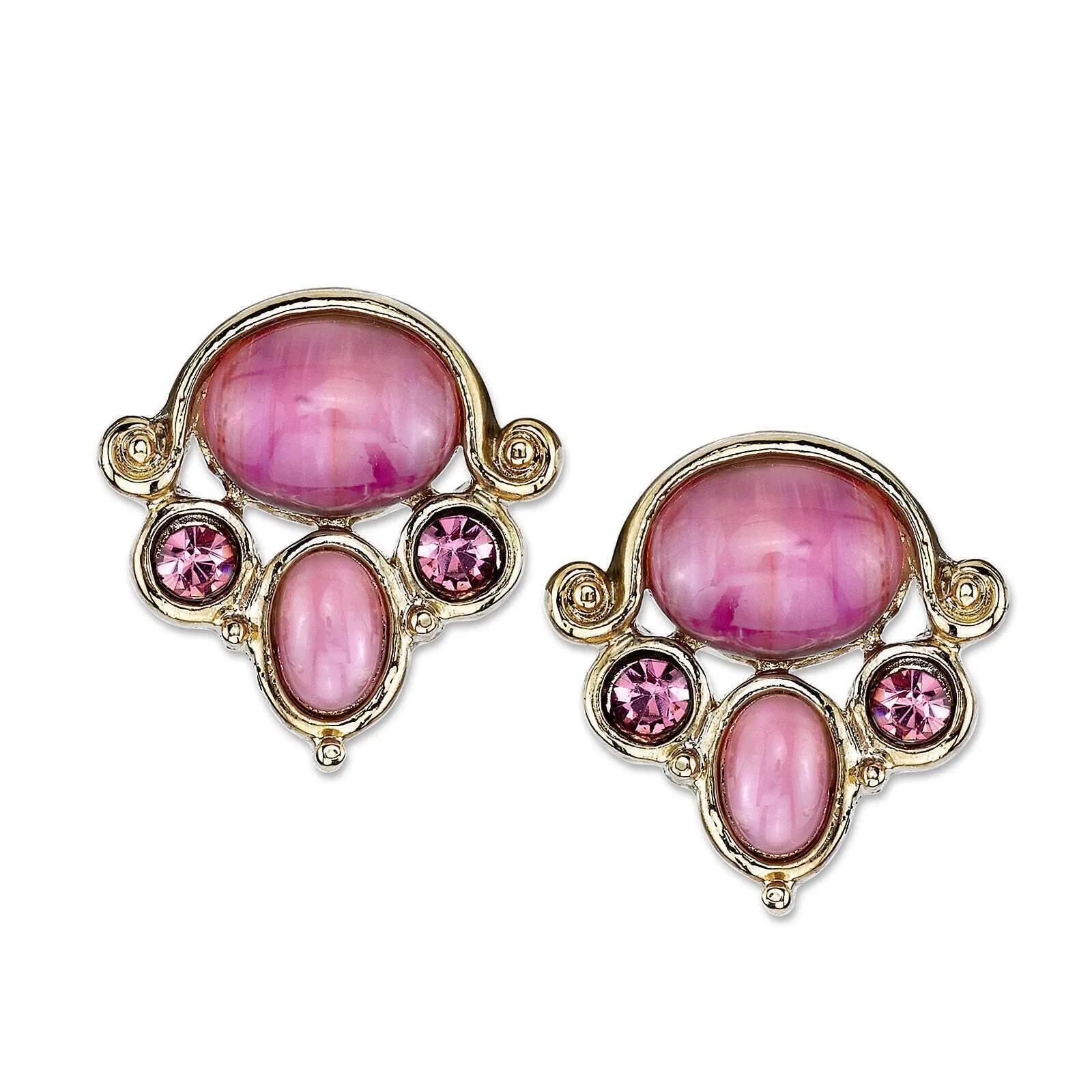 2028 Jewelry Amethyst Glass Quartz Light Amethyst Crystal Button Earrings 1928 Jewelry