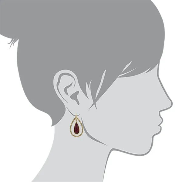 2028 Jewelry Burgundy Teardrop Stone Open Hoop Earrings 1928 Jewelry