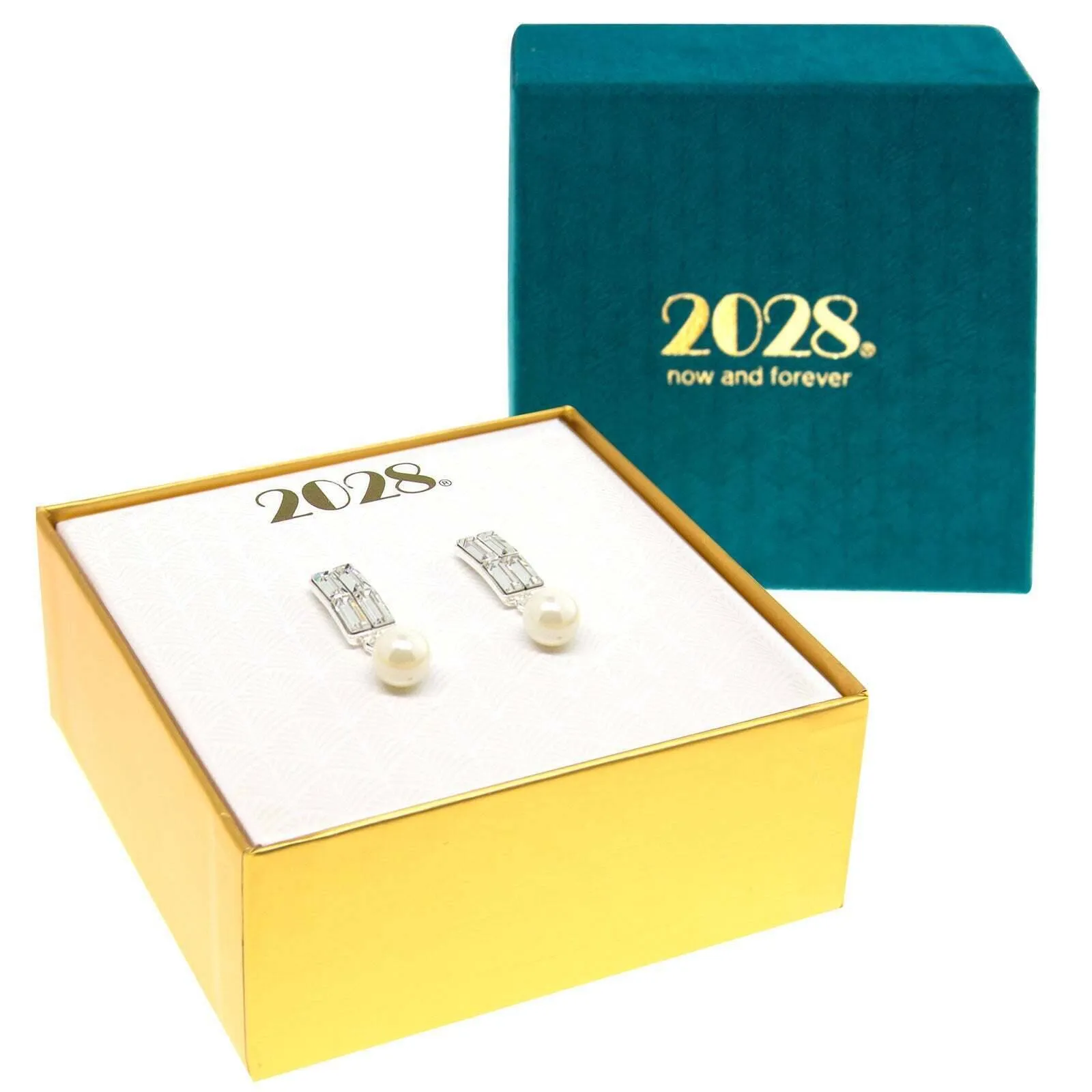 2028 Jewelry Crystal And 8Mmm Faux Pearl Drop Earrings 1928 Jewelry