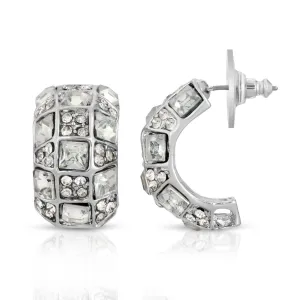 2028 Jewelry Grandeur Clear Crystal Half Hoop Earrings 1928 Jewelry