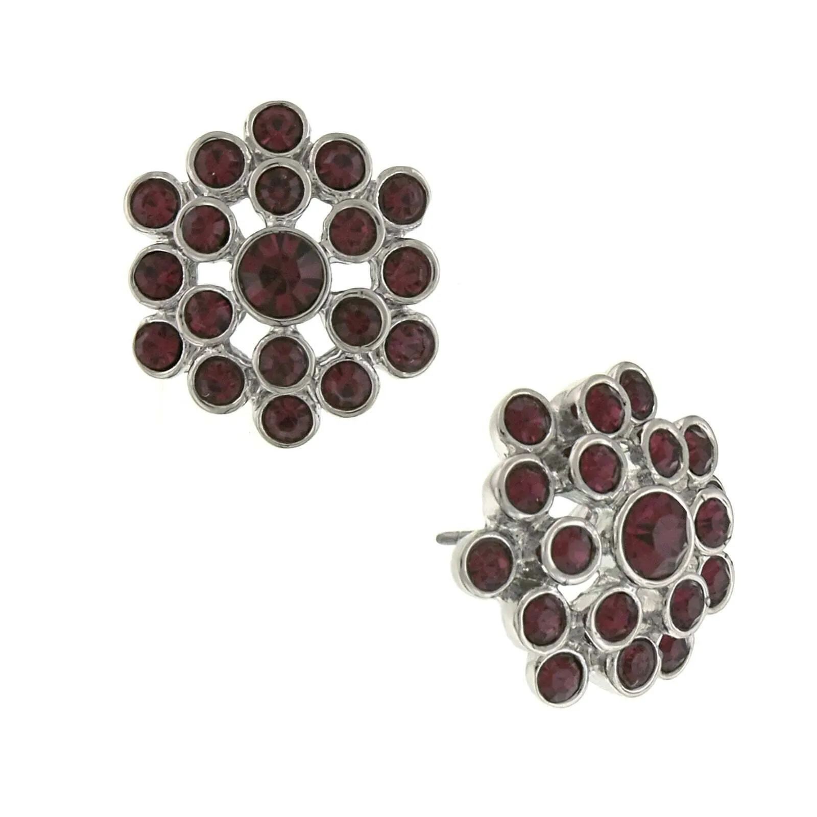 2028 Jewelry Purple Amethyst Button Earrings 1928 Jewelry
