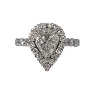 2.22ctw LAmour Crisscut Pear Diamond Halo Engagement Ring Croghans
