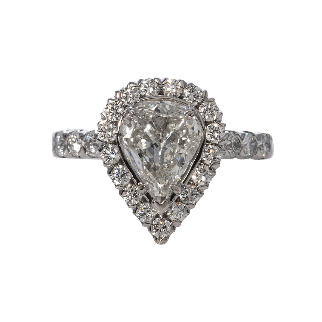 2.22ctw LAmour Crisscut Pear Diamond Halo Engagement Ring Croghans