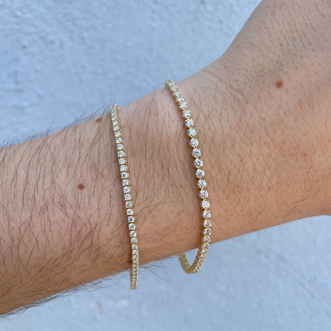 2ctw Diamond 14K Yellow Gold Tennis Bracelet