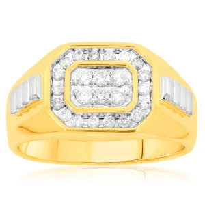 9ct Yellow Gold 1/2 Carat Diamonds Mens Ring Shiels