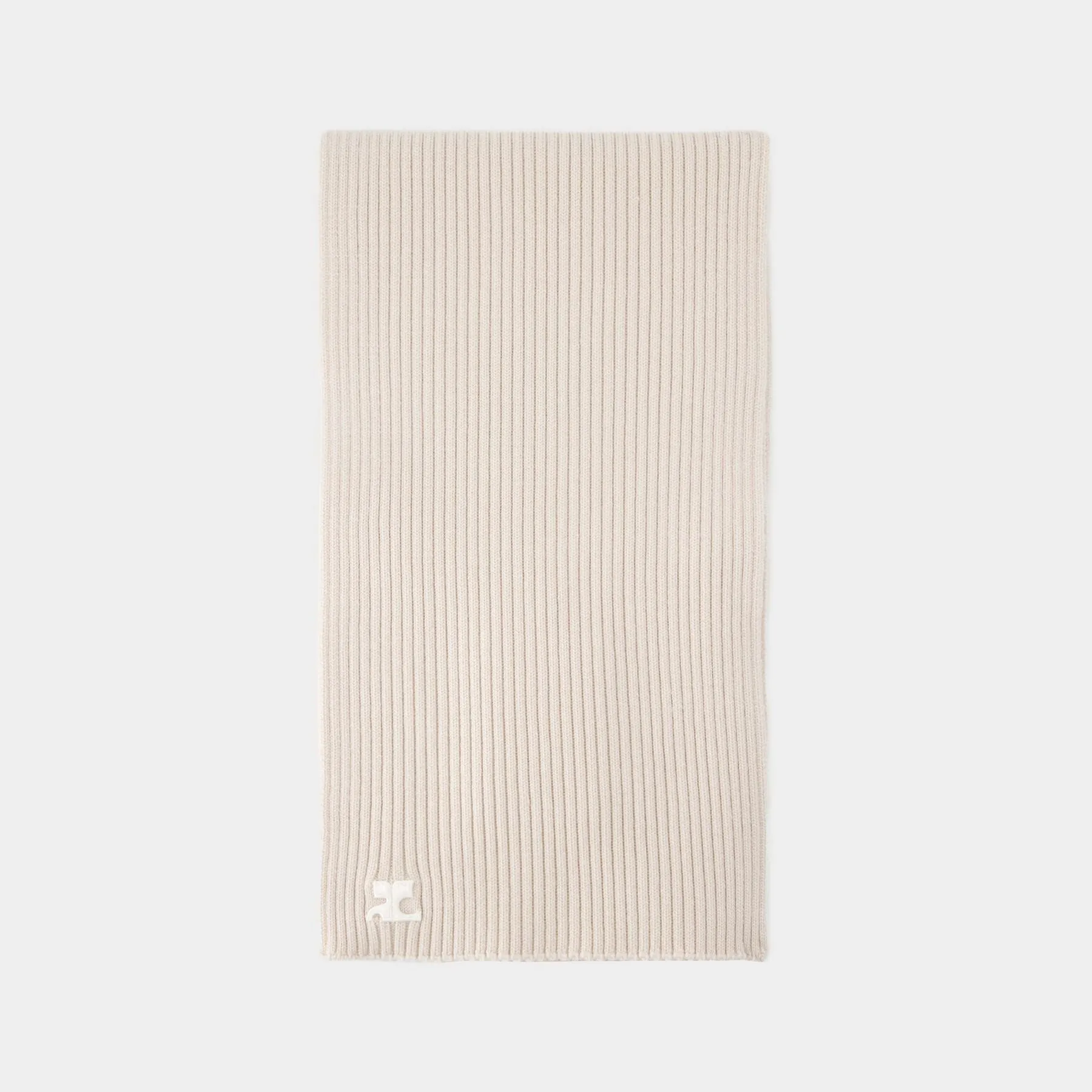 Ac Rib Scarf - Courreges - Wool - Beige